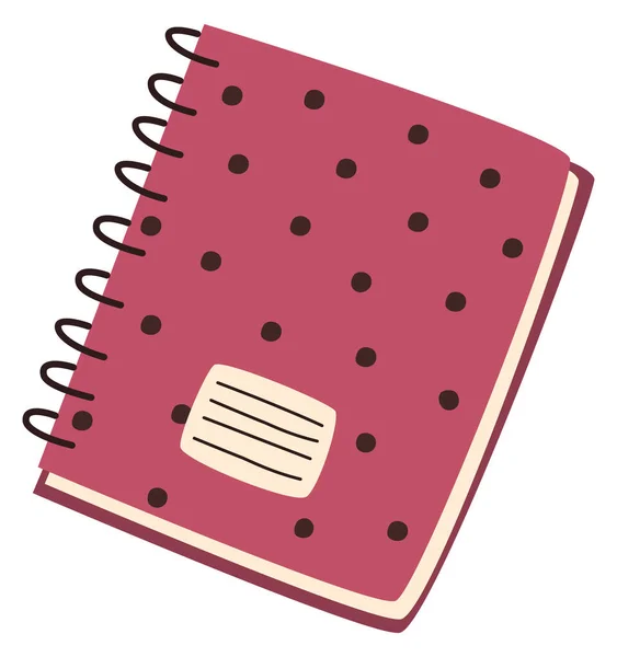 Hand Drawn Cute Contemporary Illustration Pink Diary Notebook Dots Flat — Vetor de Stock