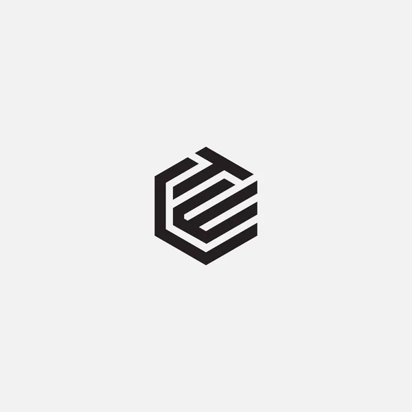 Cte Ctw Hexagonal Logo – Stock-vektor