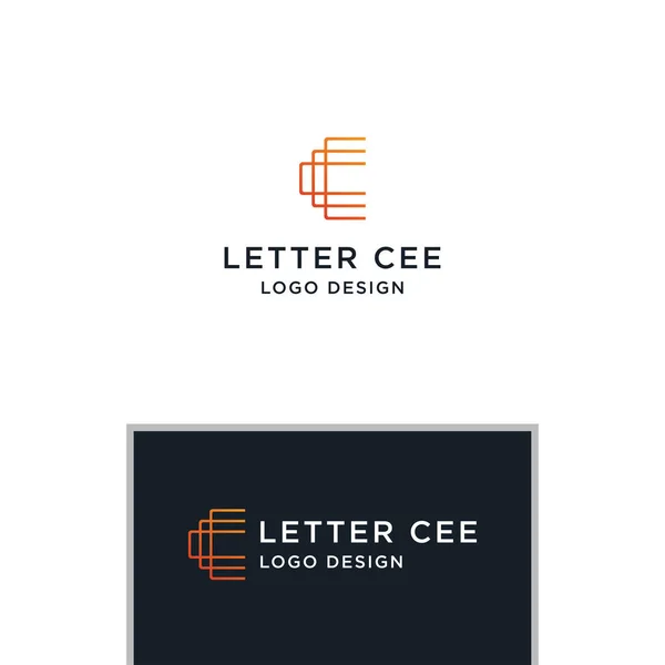 Cee Inicial Logo Design Vector — Vetor de Stock