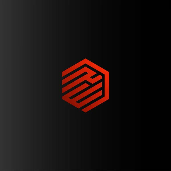 Dre Hexagon Logo Design Vector — Vetor de Stock