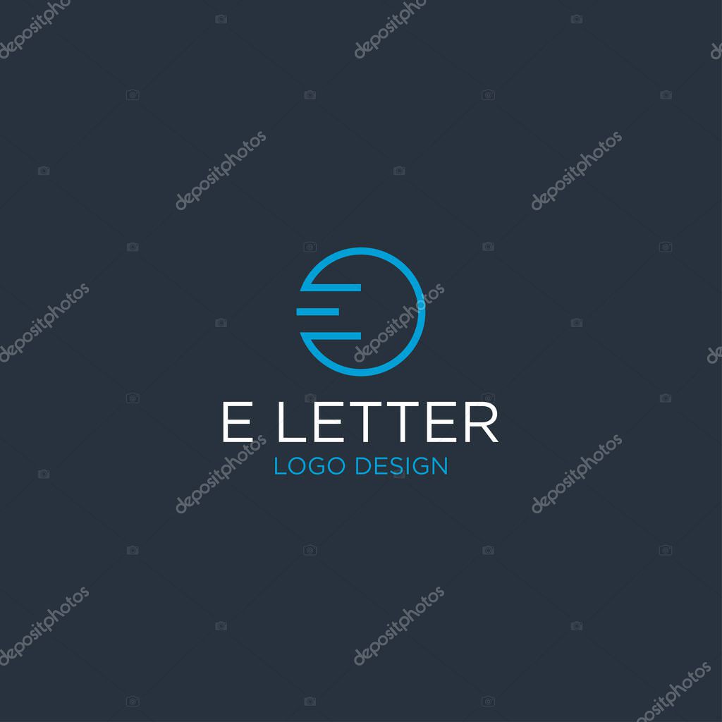 E CIRCLE LOGO DESIGN VECTOR