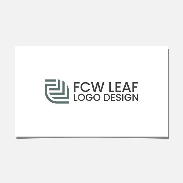 Fcw Fcm Vecteur Conception Logo Feuilles — Image vectorielle
