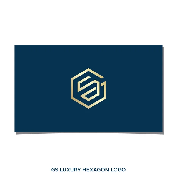 Luxury Hexagon Logo Design — Vector de stock