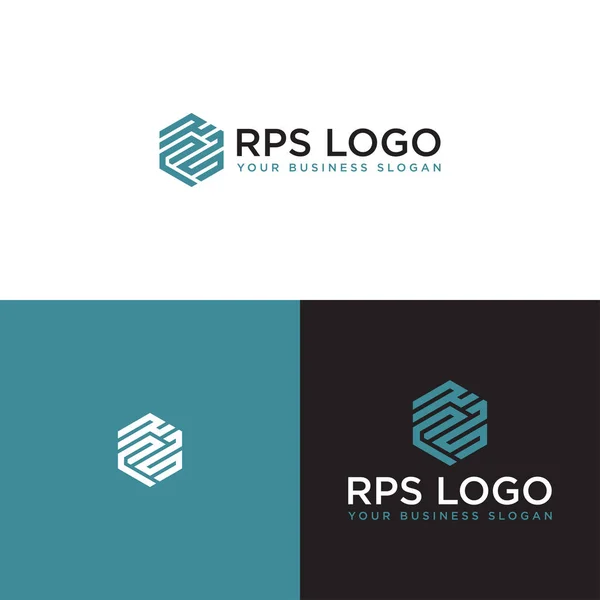 Rps Hexagonal Logo Design Vector — ストックベクタ