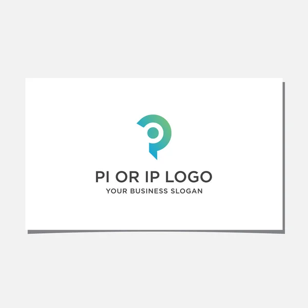 IpまたはPiロゴデザインベクトル — ストックベクタ