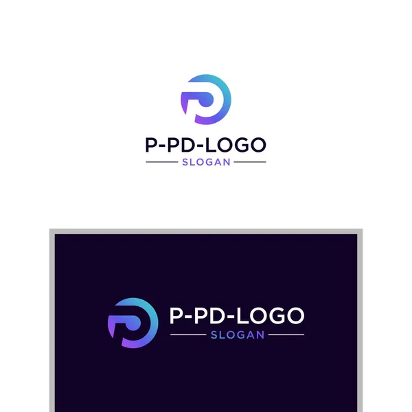 PまたはPdロゴデザインベクトル — ストックベクタ