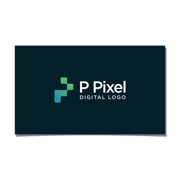 Pixel Digital Logo Design Vector — Wektor stockowy