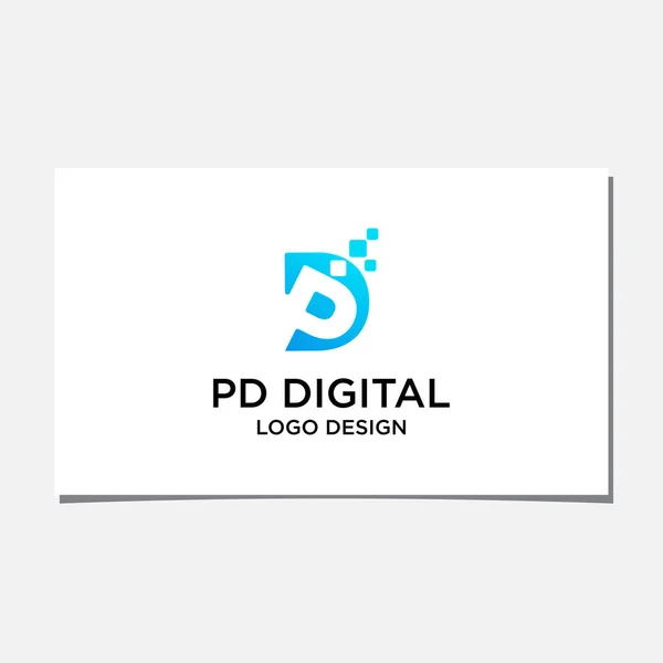 Vettore Progettazione Del Logo Digitale — Vettoriale Stock