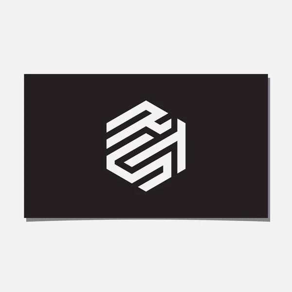 Rst Eller Rts Hexagonal Logo Design Vector — Stock vektor