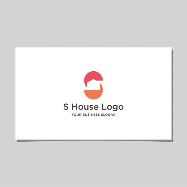 House Negativ Utrymme Logo Design — Stock vektor