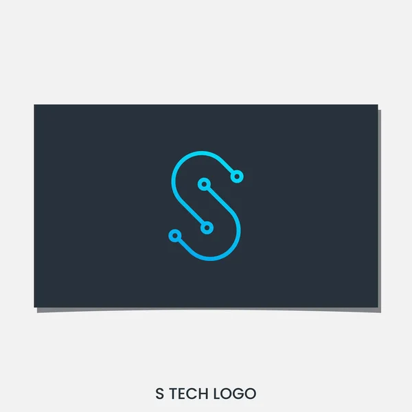 Tech Logo Design Vector — Vettoriale Stock