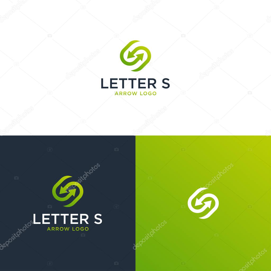 INITIAL S LOGO DESIGN WITH EXCHANGE SYMBOL