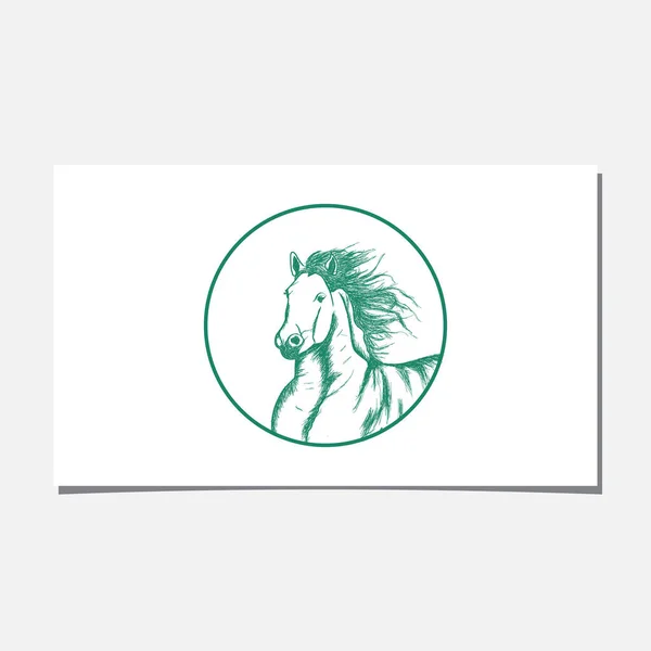 Head Horse Hand Drawn Logo — Stockvektor