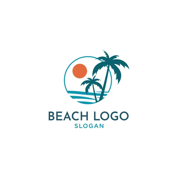 Plaża Circle Logo Design Vector — Wektor stockowy