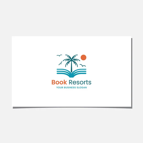 Book Resort Logo Design Vector — стоковий вектор