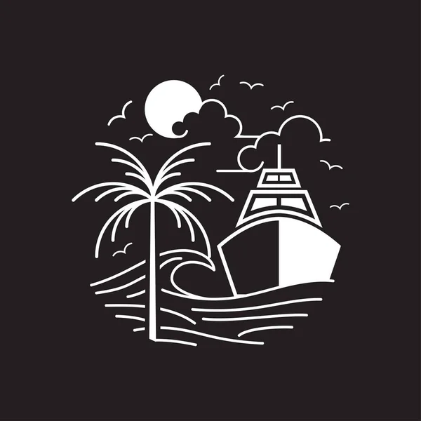 Port Logosu Çember Içinde Desi — Stok Vektör