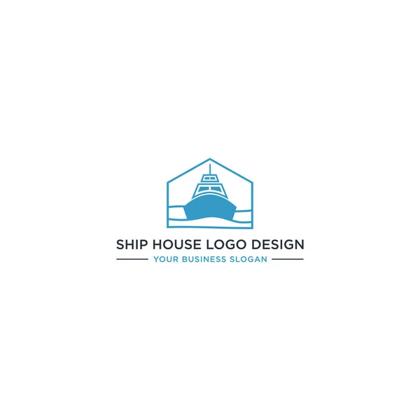 Vecteur Conception Logo Ship House — Image vectorielle
