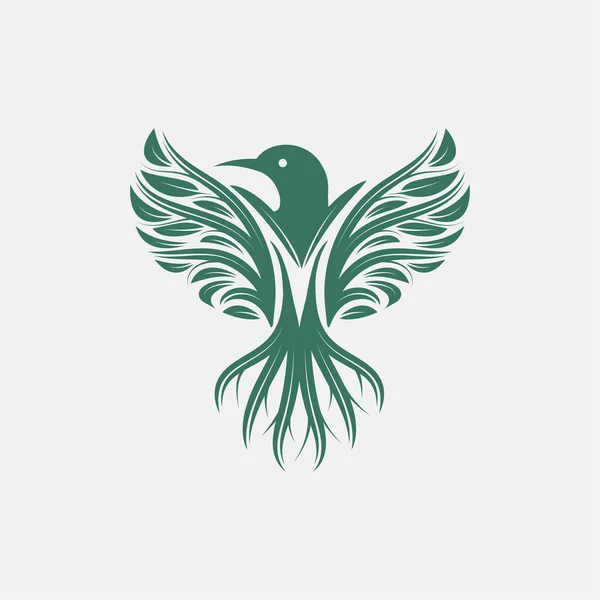 Diseño Pájaro Árbol Carta Logo Ilustración De Stock