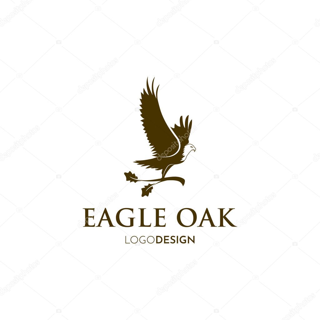 EAGLE AND OAK LOGO DESIGN VECTOR