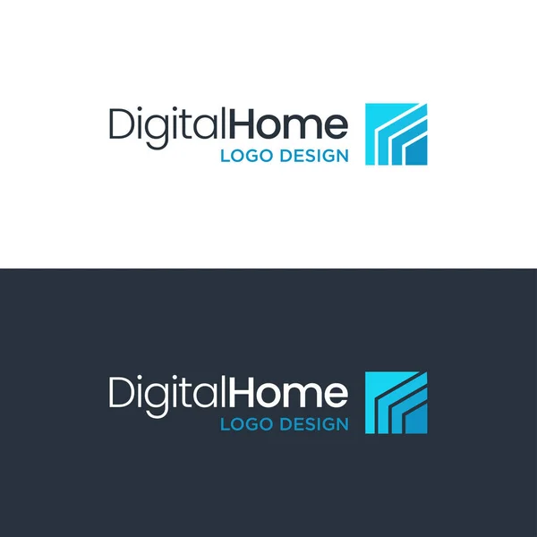 Digitales Dächer Konstruktions Logo Design Vector — Stockvektor