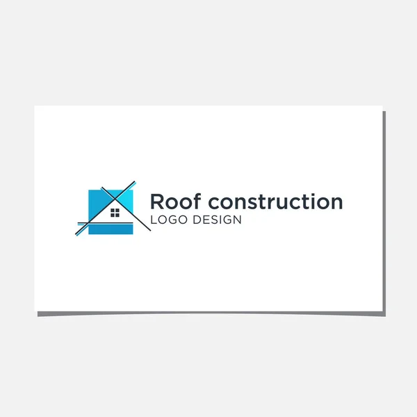 Vecteur Conception Logo Construction Toit — Image vectorielle