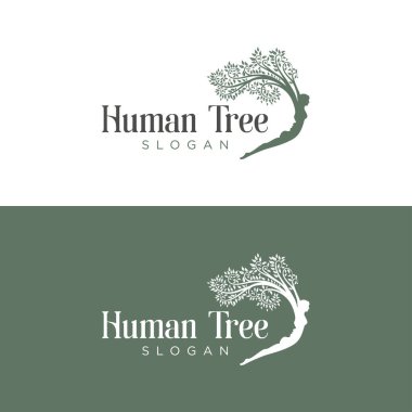 İnsan ve ağaç logo vektörü