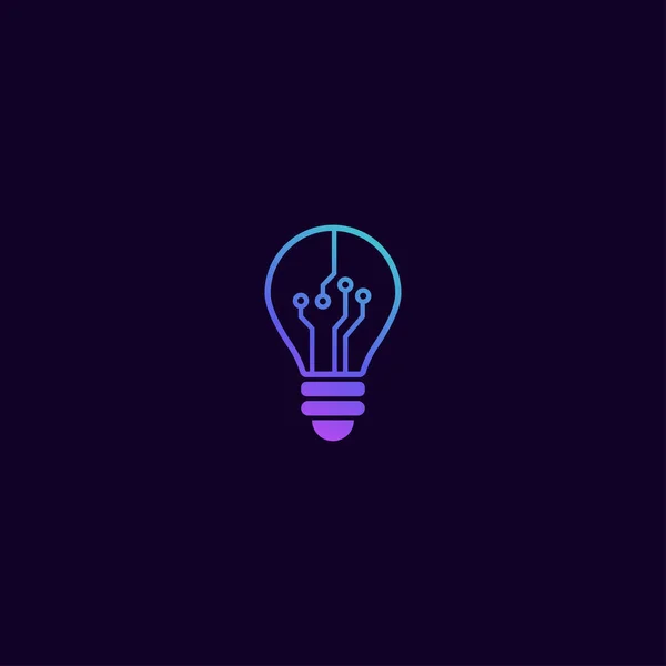 Lamp Tech Logo Design Vector — Stockvektor