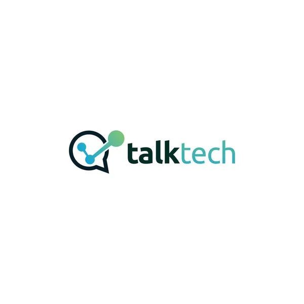 teknoloji sohbet logo tasarım vektörü