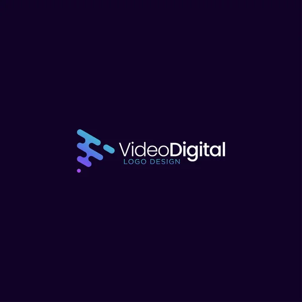 Video Digitális Logo Tervező Vector — Stock Vector