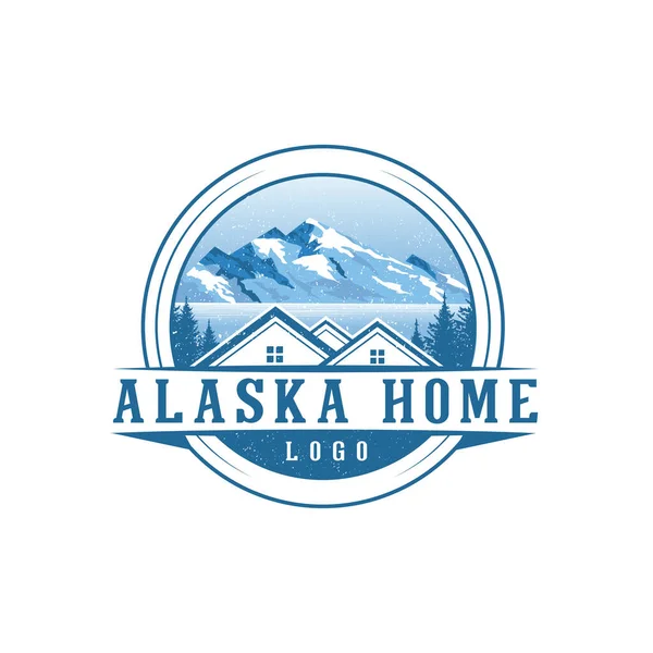 Alaska Home Emblem Logo Vector — Stockový vektor