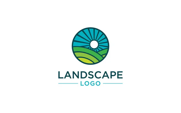 HILLS veya FARM VE Sun Logosu VECTOR