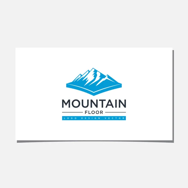 Vector Diseño Del Logo Planta Montaña — Archivo Imágenes Vectoriales