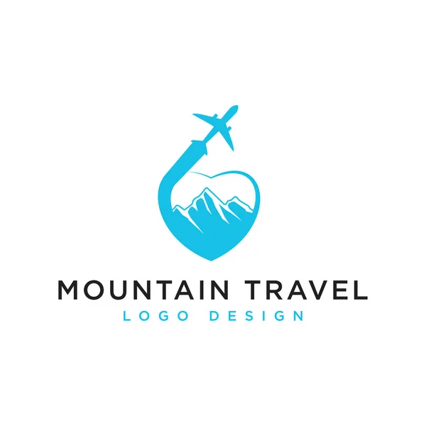 Vector Diseño Del Logotipo Viaje Montaña — Vector de stock