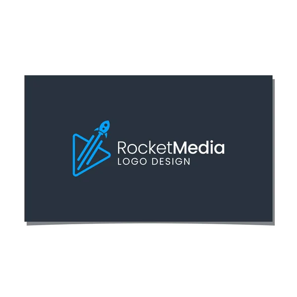 Progettatore Del Logo Media Rocket — Vettoriale Stock