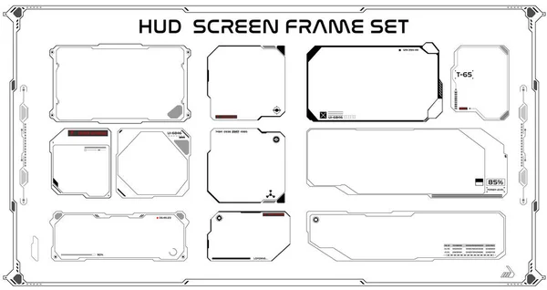 Hud Futuristic Dashboard Display Element Game Infographic Design Vector Virtual — Stock vektor