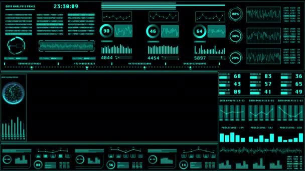 Pantalla Panel Pantalla Tecnología Ciberespacial Hud Futuristic Element Interfaz Usuario — Vídeos de Stock