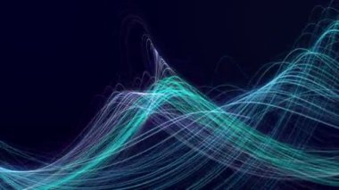 Renkli Eğri Çizgileri Dinamik Desen Girdap Dalgalı Sanal Alan Elemanı Arkaplanı