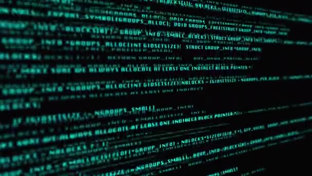 Hacker Computer Screen Program Code Security Data Protection Side Way — Stockvideo