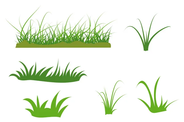 Grass Set Green Grass Cartoon — 스톡 벡터