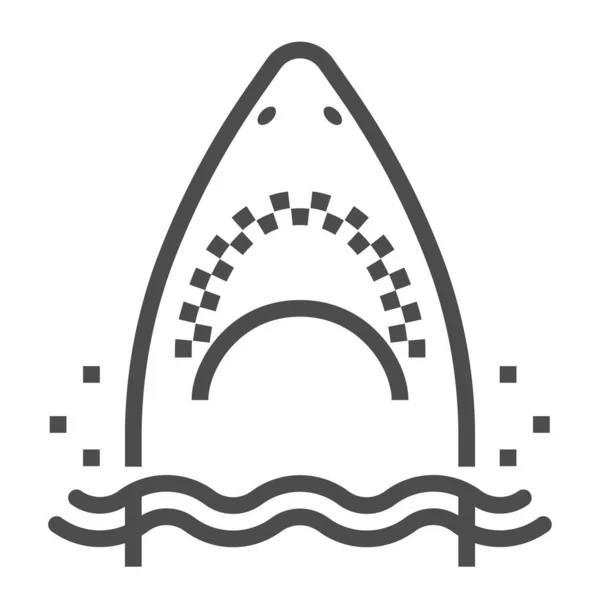 Shark Related Pixel Perfect Edytowalny Skok Górę Skalowalna Kwadratowa Linia — Wektor stockowy