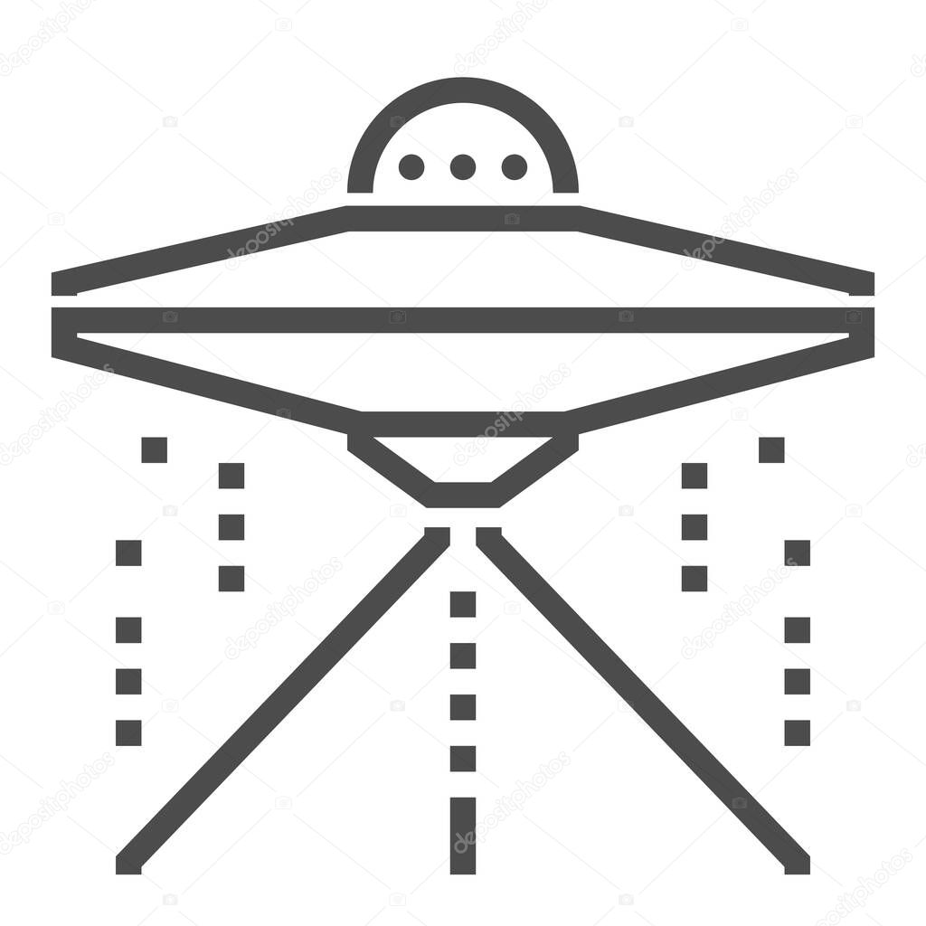 Ufo related, pixel perfect, editable stroke, up scalable square line vector icon.