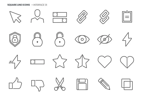 Interface Related Pixel Perfect Editable Stroke Scalable Square Line Vector — Stockový vektor