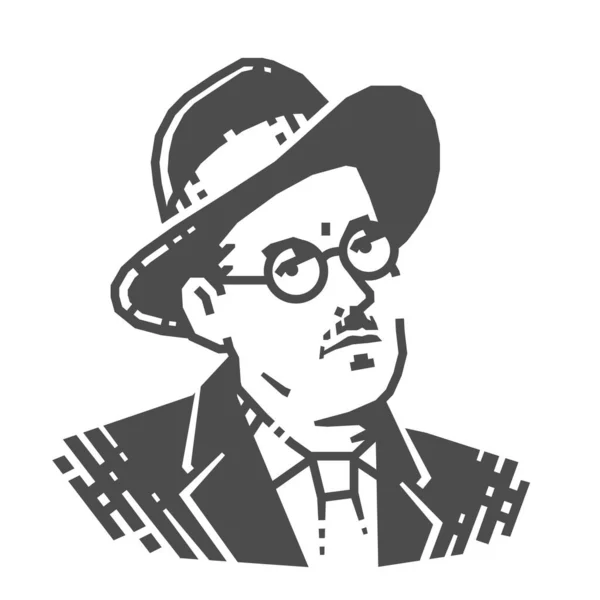 James Joyce 1882 1941 Rlandalı Romancı Kısa Hikaye Yazarı Şair — Stok Vektör