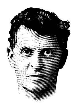Ludwig Wittgenstein (1889 - 1951) gravür portresi. Avusturyalı-İngiliz filozof.