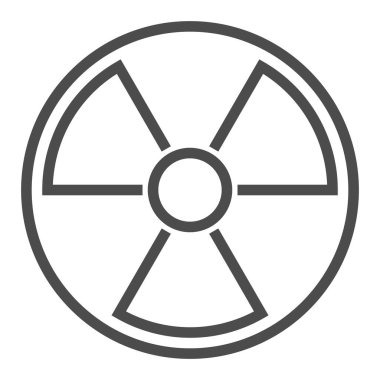 Radyasyon, piksel mükemmel, düzenlenebilir vuruş, ölçeklenebilir kare çizgi vektör simgesi.