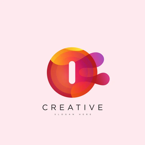 Carta Inicial Modelo Logotipo Círculo Colorido Arte Design Esfera Para —  Vetores de Stock