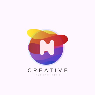 İlk harf N 3D logo şablonu iş ve şirket kimliği için renkli daire tasarım sanatı