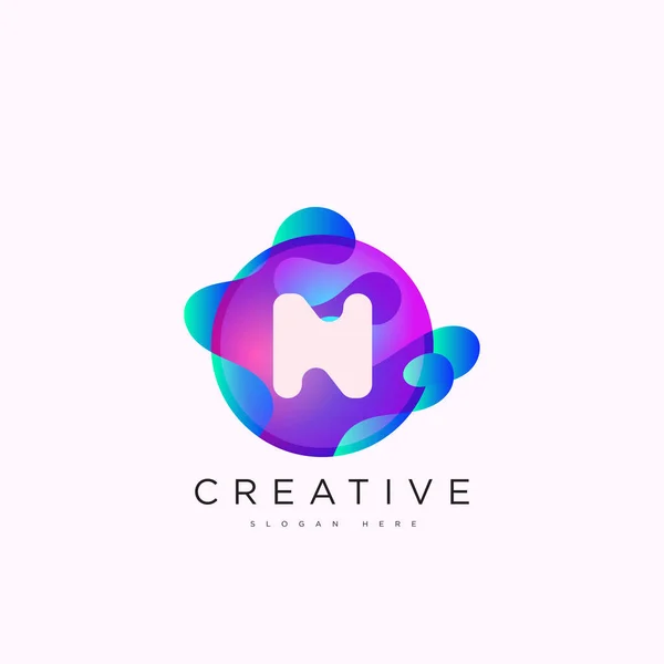 Carta Inicial Logotipo Modelo Colorido Círculo Esfera Design Arte Para — Vetor de Stock