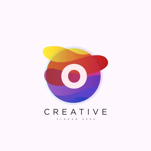 Carta Inicial Modelo Logotipo Círculo Colorido Esfera Design Arte Para —  Vetores de Stock