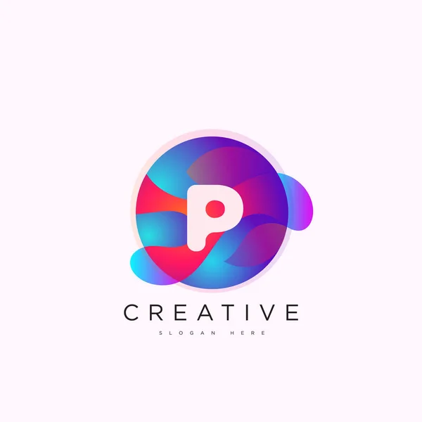 Lettre Initiale Logo Modèle Coloré Cercle Sphère Design Art Pour — Image vectorielle